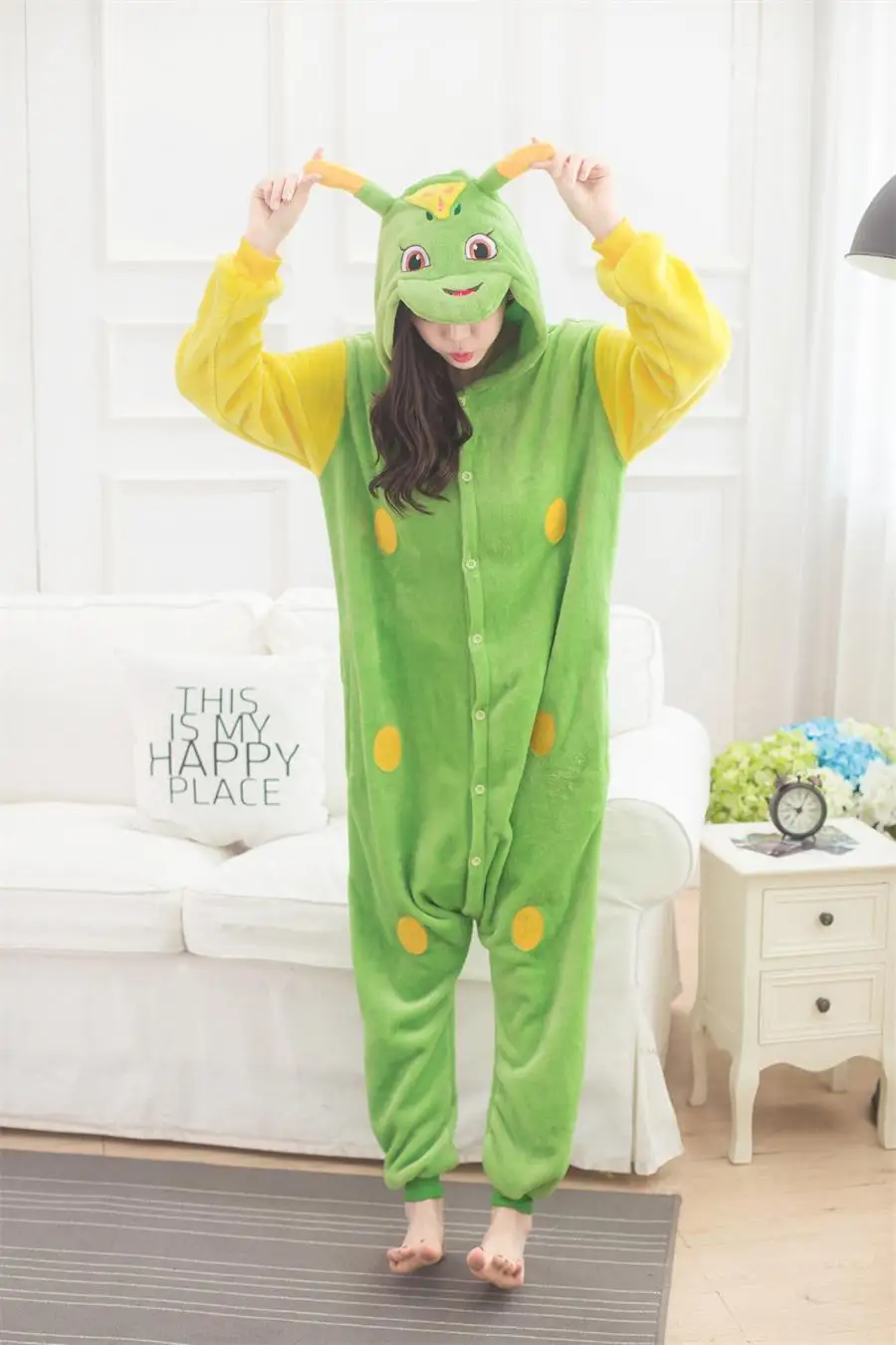 Oruga animales Onesies Pijamas Mujeres Hombres Invierno Cosplay Pijamas