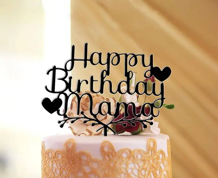 custom name happy birthday cake topper personalized birthday cake glitter gold silver happy birthday mama cake topper acrylic cake stand decorating mother s birthday cake