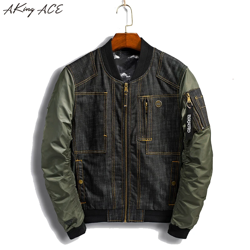 mens denim baseball jacket