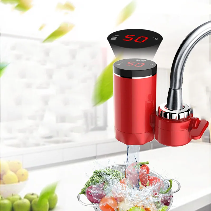 

Electric Hot Faucet Water Heater Electric Tankless Water Heating Kitchen Faucet Digital Display Instant Water Tap 3000W