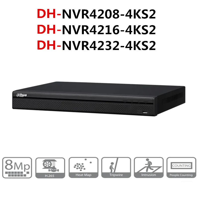  DH IP NVR NVR4208-4KS2 NVR4216-4KS2 NVR4232-4KS2 8/16/32CH red grabadora de Video 4K apoyo H265 cám