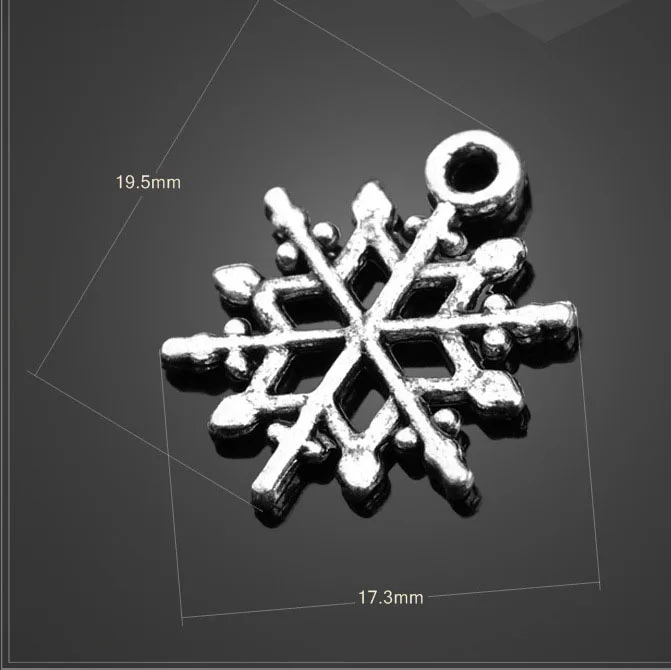 

20 Pieces/Lot 19.5mm*17.3mm Antique Silver Plated Snow flake charm christmas charm For pandents Jewelry Making