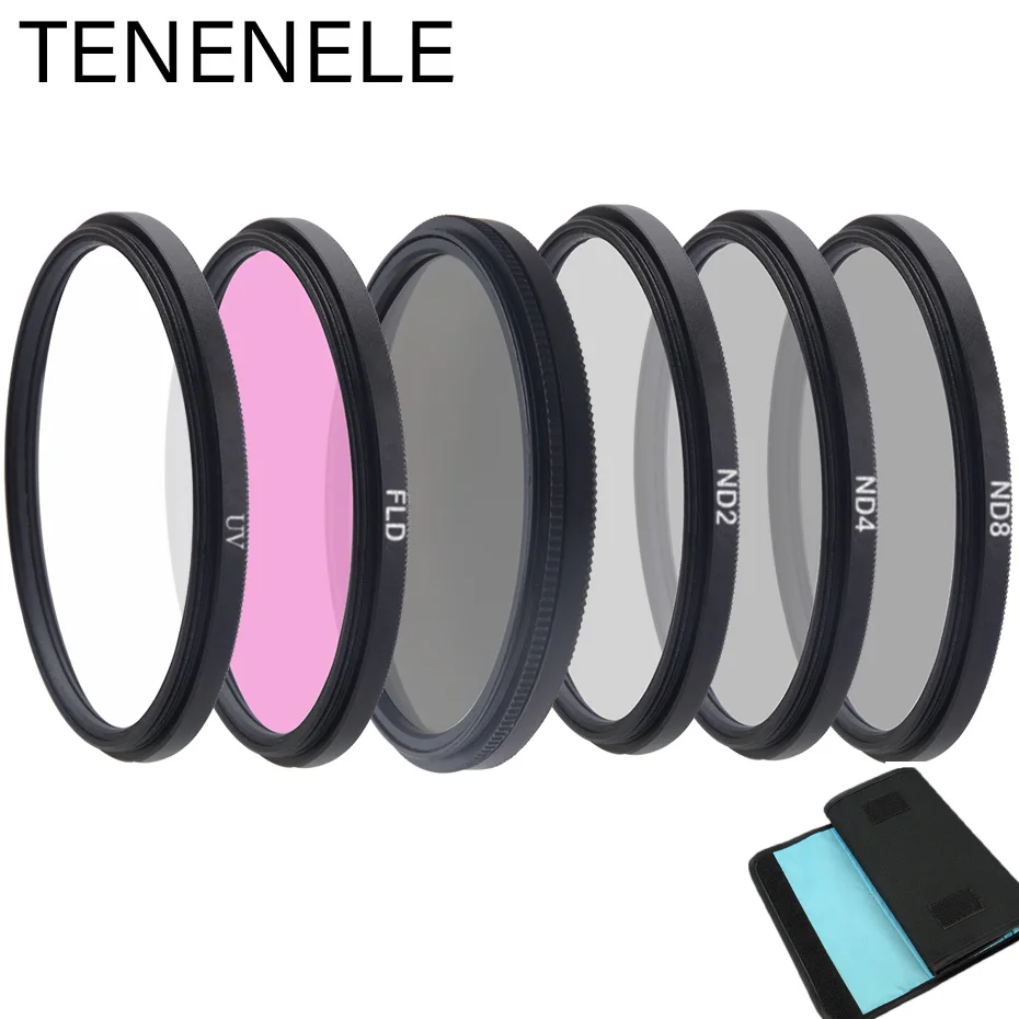 Фильтры для камеры TENENELE ND2 ND4 ND8 UV CPL FLD набор фильтров 49 52 55 58 62 67 72 77 82 мм Sony Nikon Canon