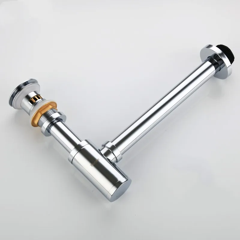 High quality Solid Brass chrome Bathroom Basin Sink Tap Bottle Trap Drain Kit Waste P TRAP Pop
