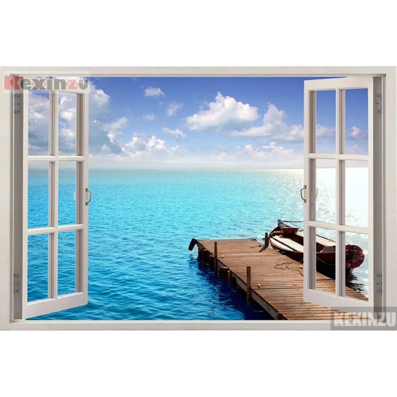 

kexinzu Full Square/Round 5D Diy Diamond Painting Cross Stitch "Window Scenery " Diamond 3D Embroidery Mosaic Home Decor 010
