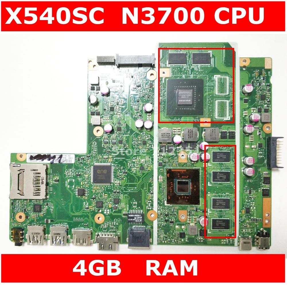 X540SCA MB._4G/N3700 Mainboard 90NB0B20-R00021 For Asus X540SC X540S X540 VivoBook Motherboard 100% Tested Free Shipping