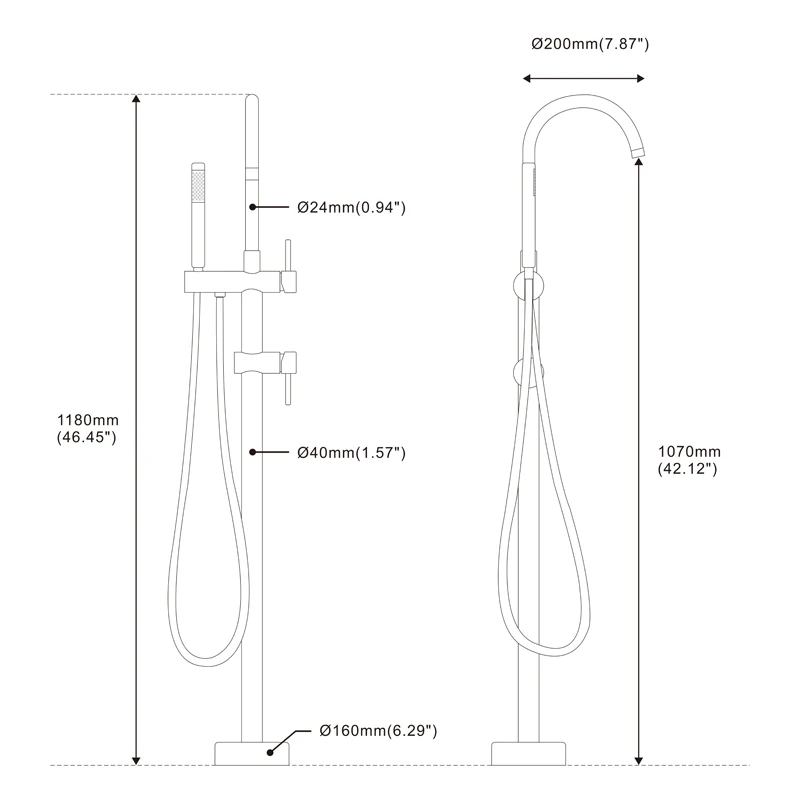 Tub Filler Bathtub Faucets Floor Mounted With Hand Shower Single Handle Mixer Tap 9001 Bathtub Faucet Shower Faucet