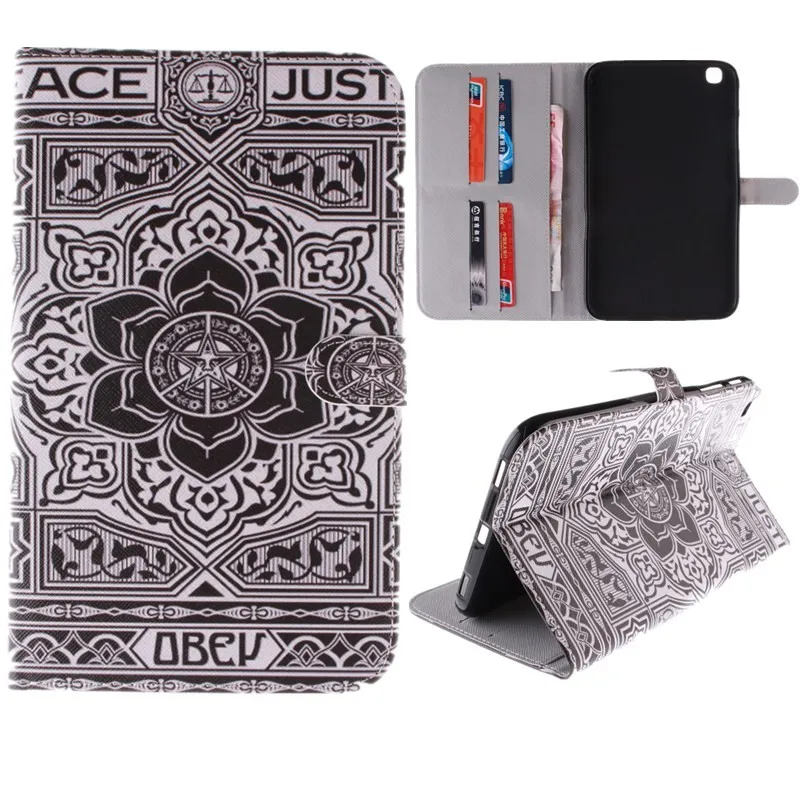 Colorful Wallet Case for Samsung Galaxy Tab 3 8.0 Case T310 T311 PU Leather Stand Case With Card Slot For Galaxy Tab 3 8.0 inch (40)