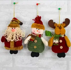 17*10 см Рождество Санта Клаус снеговик олень плюшевые игрушки кулон yh1025