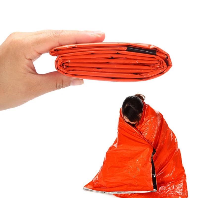 1PCS outdoor silver emergency blanket life saving insulation blanket emergency sleeping blanket