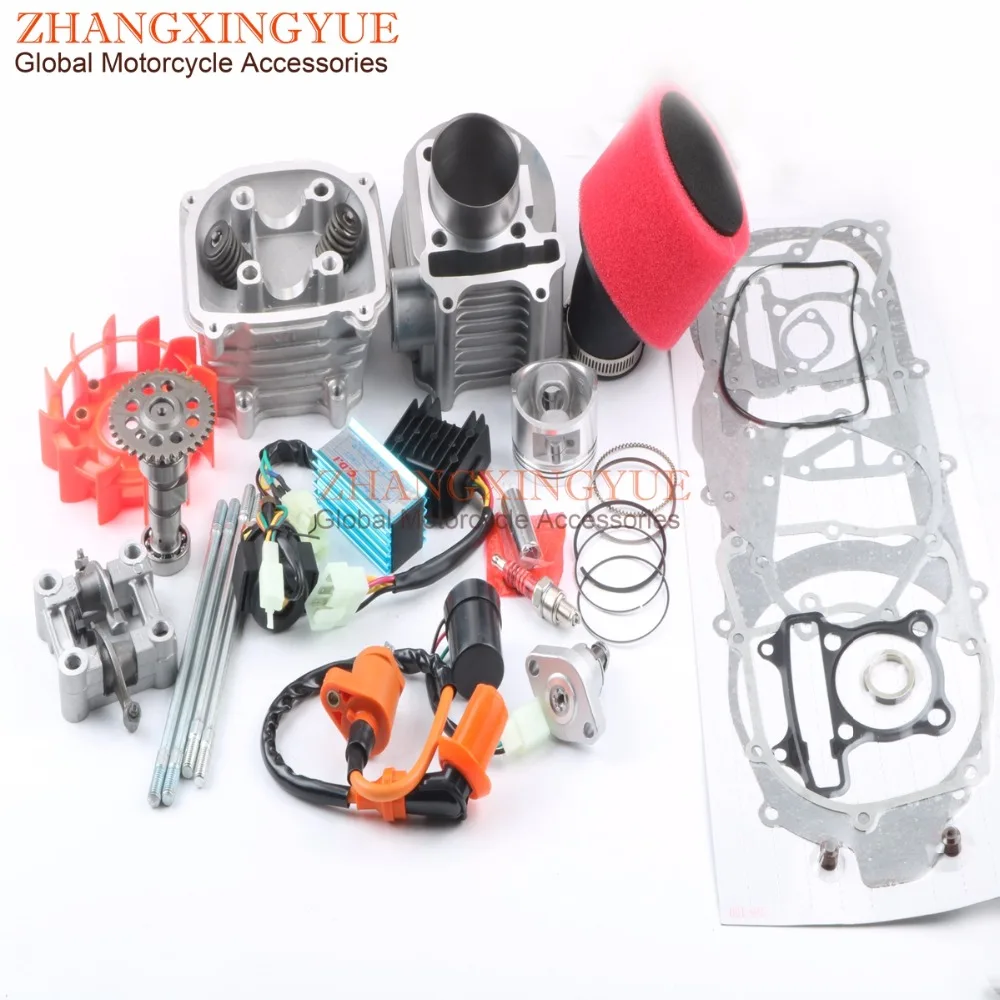 

52.4mm Cylinder Kit & NON EGR Cylinder Head Kit 9 holes Cam CDI Coil Variator Air Cooler Cooling Fan for Kymco Agility 125 GY6 1