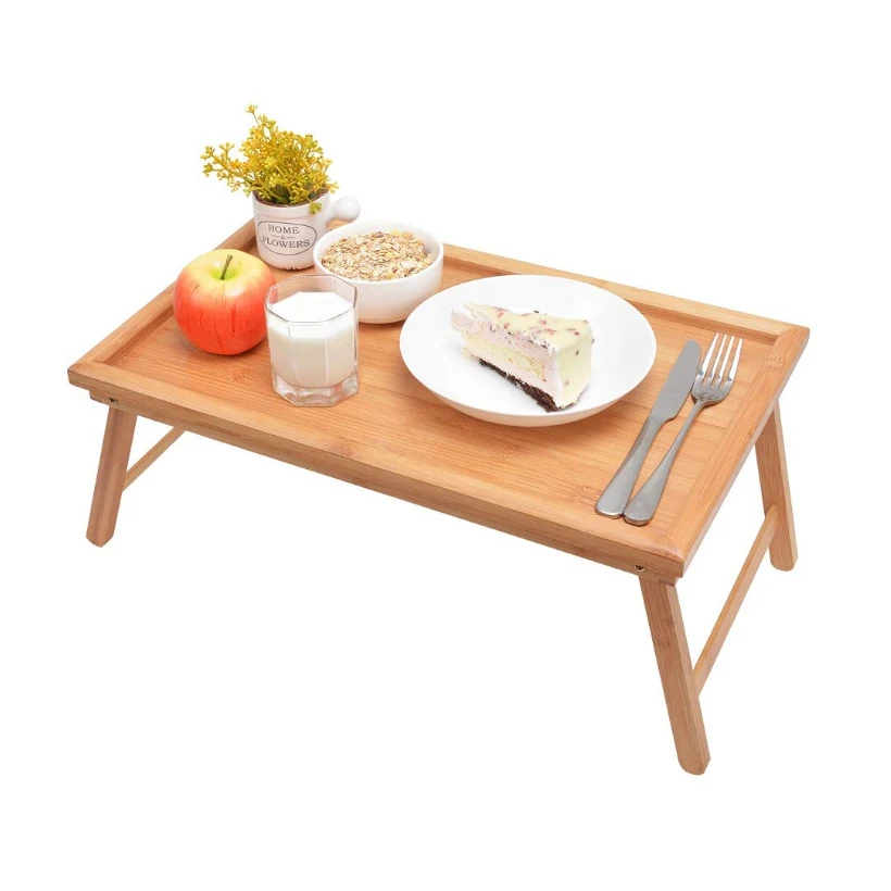 SUFEILE деревянный складной столик для ноутбука поднос для завтрака сервировочная кровать, регулируемая складная с откидной верхней и ног ком...