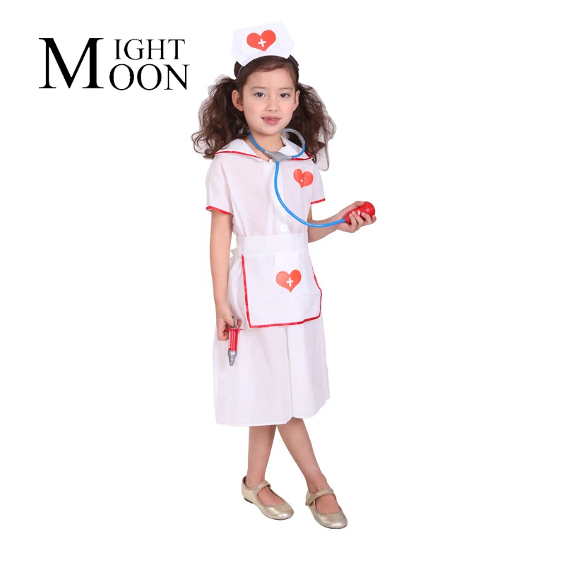 MOONIGHT Kids Nurse Costume Outfit Halloween Costume For Kids Nurse