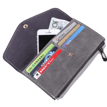 

Matte Women's Wallet PU Leather Female Wallet Purse Nubuck Fashion Card Holder Phone Pocket Long Hasp Women Wallet Zipper Bag
