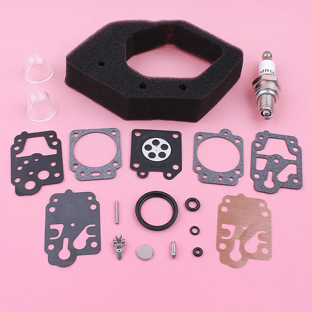 Carburetor Repair Rebuild Kit For Honda GX25 GX 25 Air Filter Primer Bulb Spark Plug Lawn Mower Replace Spare Part