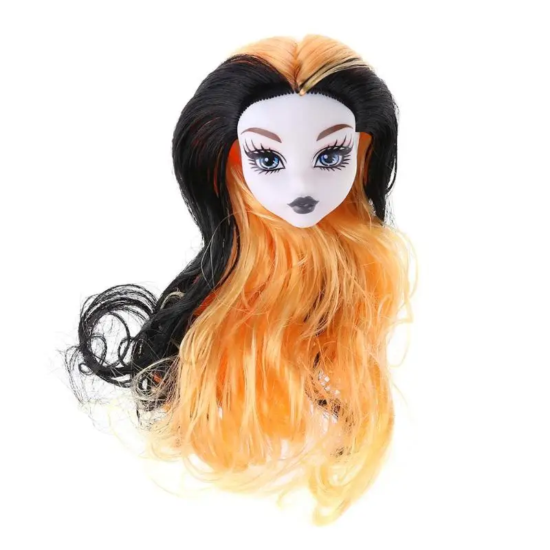 Кукла голова куклы высокие аксессуары Сказочный Монстр Кукла голова с волосами пластик дьявол Обнаженная кукла голова игрушка для детей подарок для 3 вида стилей - Цвет: Цвет: желтый