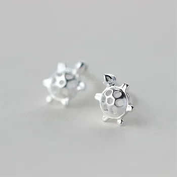 

New Arrival 925 Sterling Silver Hypoallergenic Tortoise Stud Earrings For Women Sterling-silver-jewelry pendientes