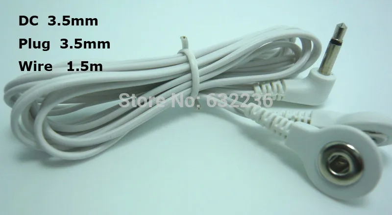 

Freeshipping 5pcs/lot 2 in 1 DC head 3.5mm electrode wire/cable plug 3.5mm for tens ems digital therapy machine