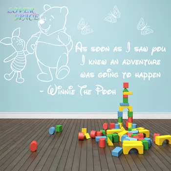 

WINNIE THE POOH WALL STICKER 3- GIRLS BOYS BABY BEDROOM QUOTE HOME DECAL WALL STICKERS FOR KIDS ROOMS LS58290