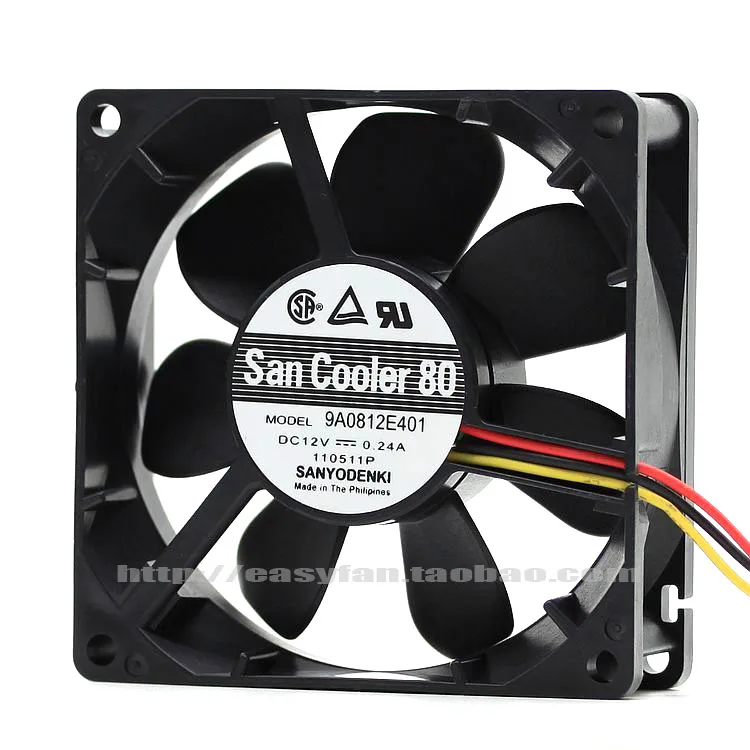 Новый SANYO DENKI SAN ACE 8025 12V 0.24A 9A0812E401 двойной шарикоподшипник большой объем воздуха