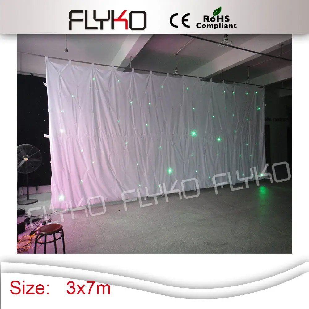 

White Color 3mx7m Led Star Curtain for Nightclub Stage Wedding Backdrops Led Star Cloth Decoration