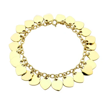 

SHINEXIN 1:1 S925 Sterling Silver Genuine TIFF Gold Multi-Heart-Shape Pendant Bracelet Women Fine Luxury High-End Jewelry