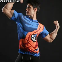 2017 New Men’s Fashion Goku Dragon Ball 3D Print Casual Short Sleeve Cosplay T-Shirt Compression Tshirts Fitness ZOOTOP BEAR