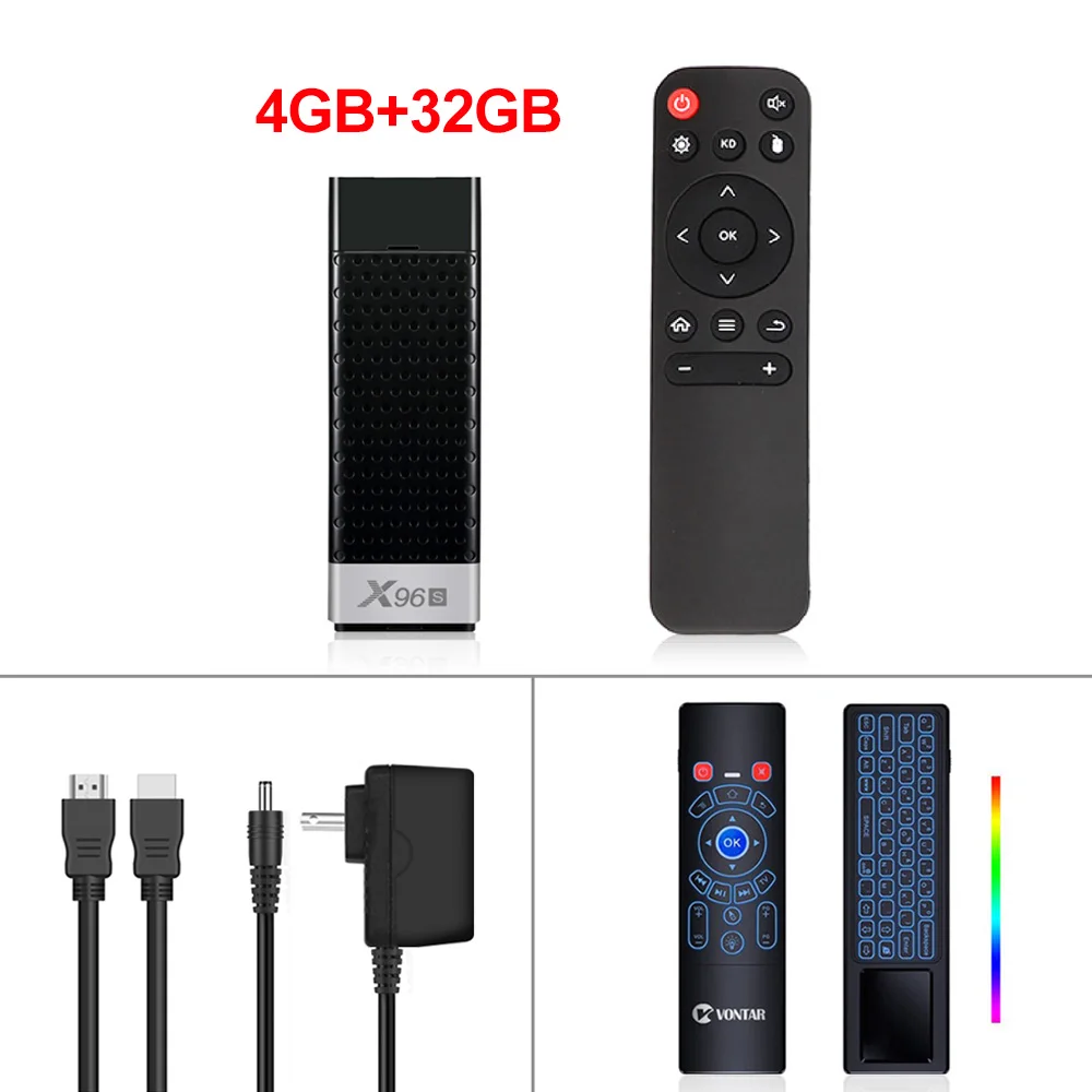 X96S 4K tv Stick Android 9,0 Smart tv Box 4 ГБ 32 ГБ Amlogic S905Y2 2,4G 5 ГГц двойной Wifi BT4.2 1080P H.265 4K 60pfs X96 S 2 Гб 16 Гб - Цвет: 4G32G T6 Plus