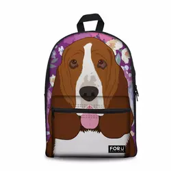 Индивидуальные школьные сумки рюкзак для детей Бассет-Хаунд Собака Печать Детские рюкзаки школьный ранец рюкзак для девочек