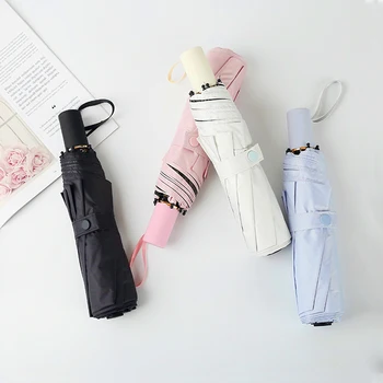 

LIKE RAIN Cute Mini Umbrella Rain Women Fashion Folding Portable Umbrella Sun Parasol Small Anti-UV Pocket Kids Umbrellas UBY16
