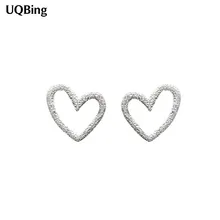 Серебряных серег темперамент 925 пробы серебряные Стразы Сердце Серьги гвоздики для женщин хорошее ювелирное изделие Brincos