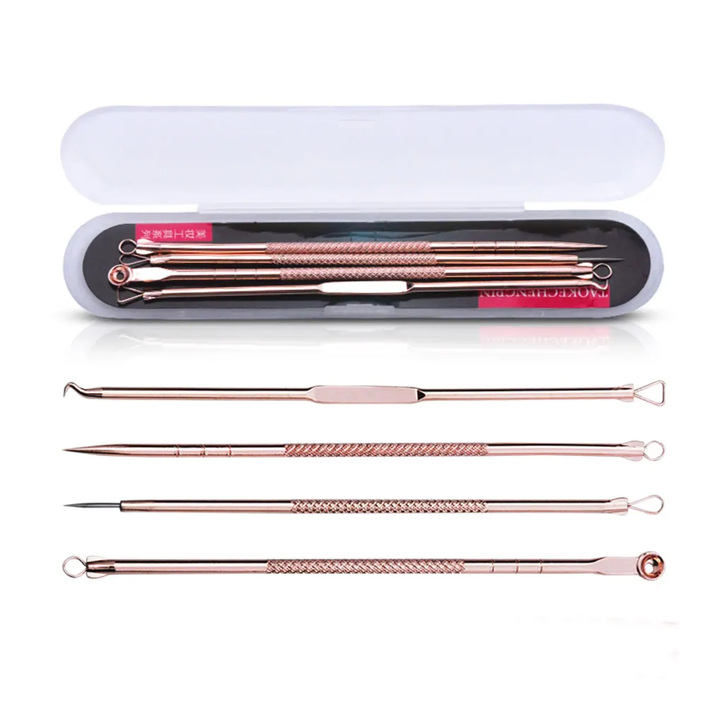 

Cleaning Tools 4Pcs Stainless Steel Blackhead Acne Removal Extractor Remover Needles Pore Cleanser Tool Face Makeup Tool