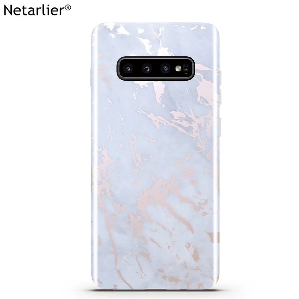 Netarlier чехол для Samsung Galaxy S10 Plus S10e роскошный IMD белый из розового золота