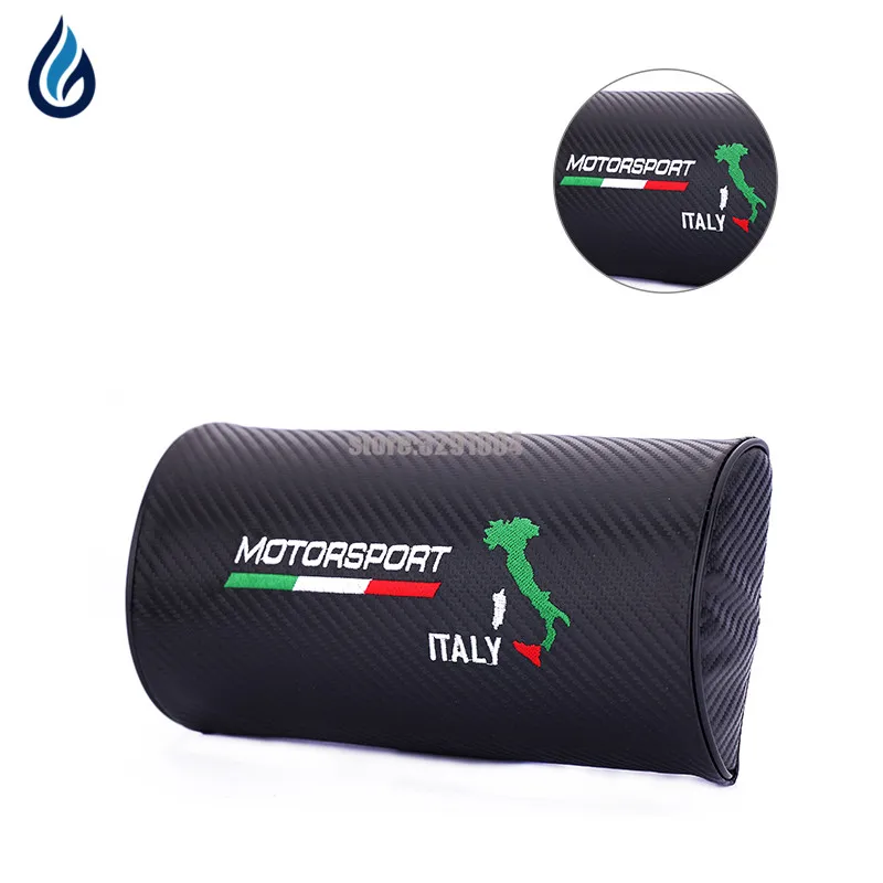 

Car Seat Head Neck Rest Safety Cushion Support Pillow Headrest Pad ITALY logo for fiat Renault ford Volkswagen Vw Lancia Ypsilon