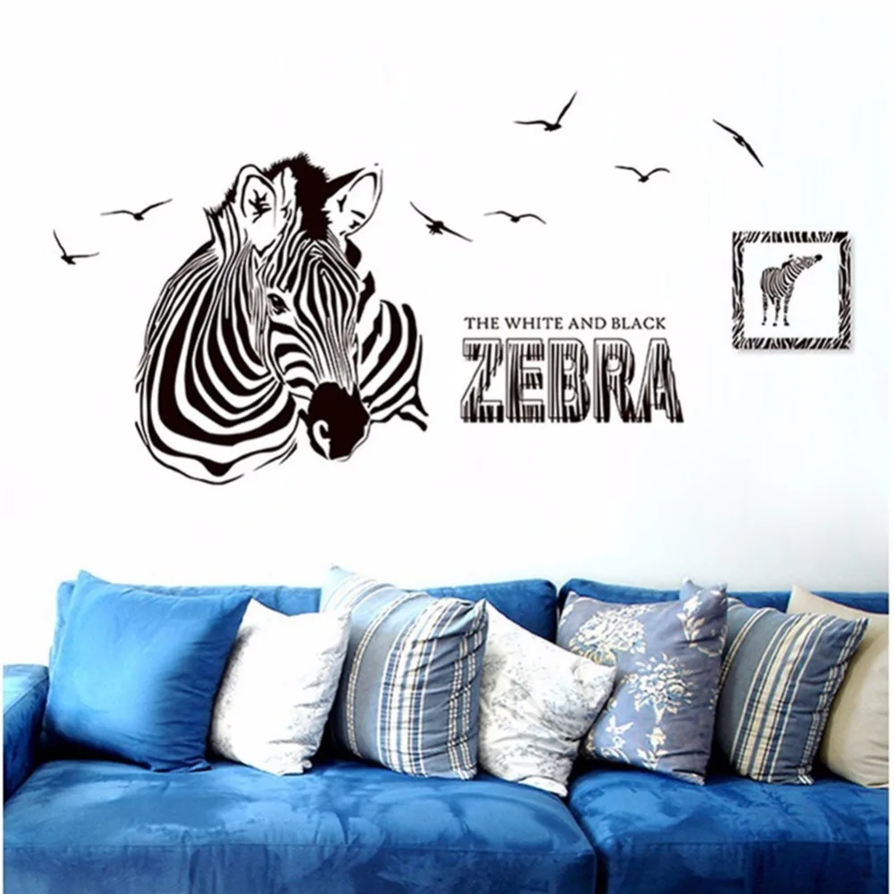 Diy Schwarz Zebra Gemutliche Hutten Dekor Kinder Childrens Nursery Wandkunst Aufkleber Vinyl Decor Haus Mobel Zitat Wandtattoos Wandbild Quote Wall Decal Wall Art Stickersdecoration Kids Aliexpress