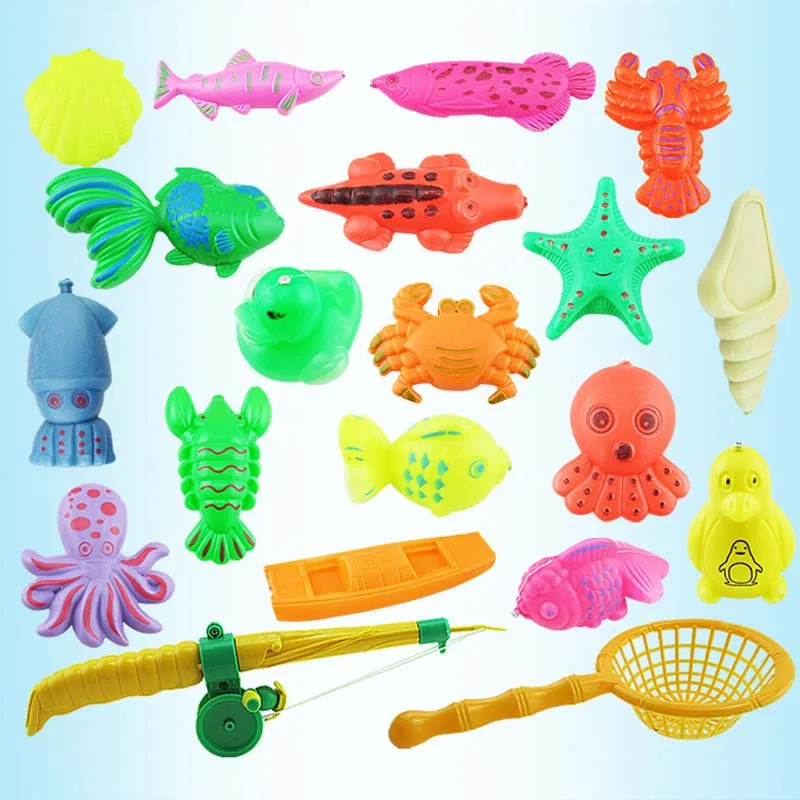HziriP Лидер продаж 23 шт./компл. Детские магнитные рыболовные игрушки, набор для детей, модель для игры в рыбалку, игрушки для ванной на открытом воздухе, подарки для детей
