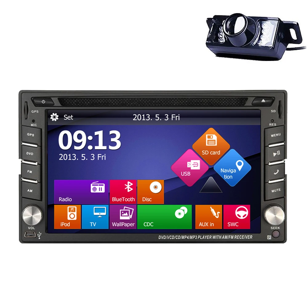 Perfect Stereo Autoradio Receiver Audio GPS Car DVD Map MP3 Music MP4 Universal USB Logo SD 2 din Player Radio Head Unit 9
