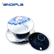 200 мл винтажный синий керамический фарфор с рисунком лотоса, тайваньский офисный чайный набор кунг-фу Tieguanyin, чайник для Пуэра, домашняя художественная чайная посуда, подарки