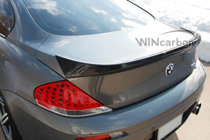 Настоящее углеродного волокна L стиль багажника спойлер для BMW 6 серии E63 2004-2008 и M6 2006-2008