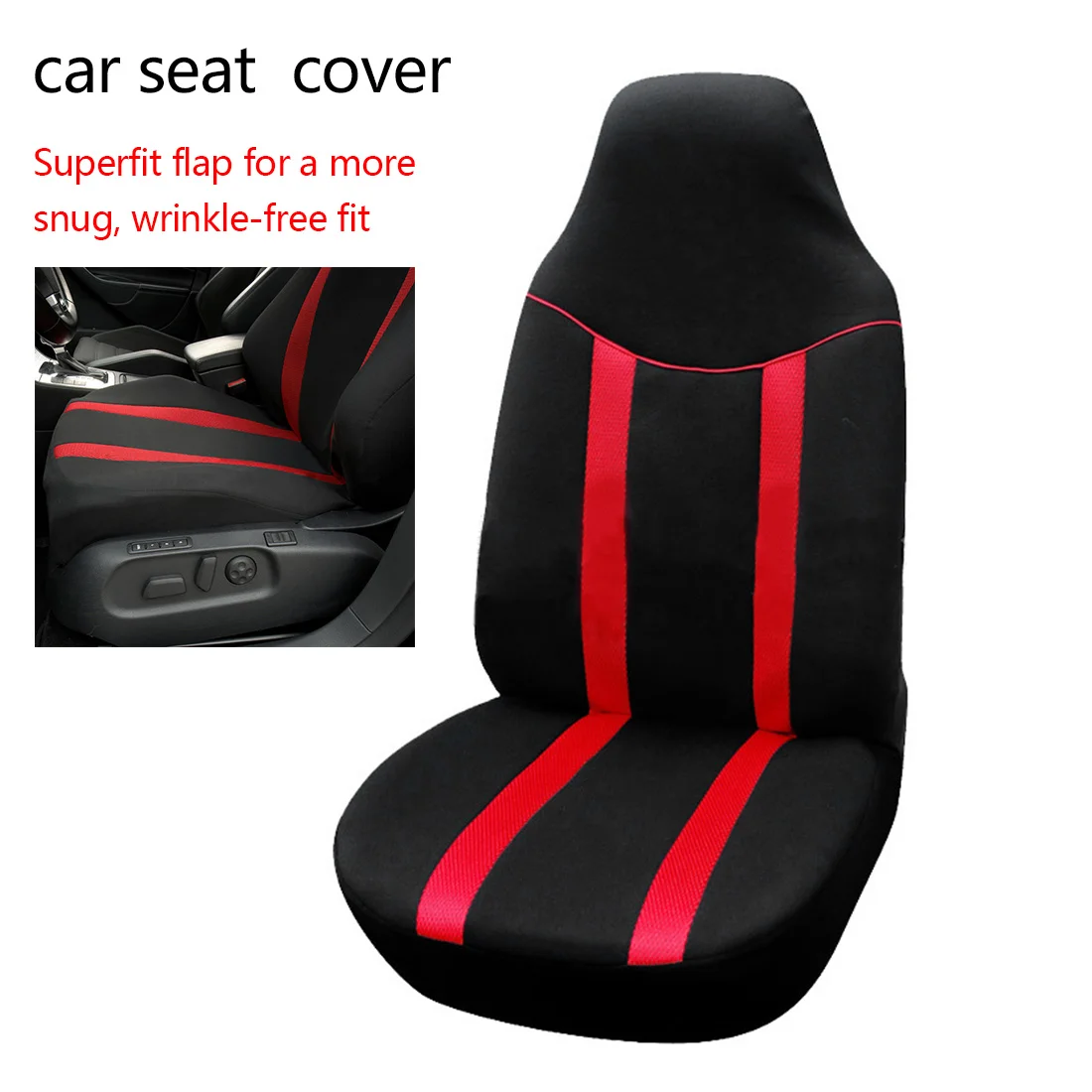 

Dewtreetali Car Seat Cover Universal 1pc Compatible with Most Vehicles Seat Cover Interior Accessories Black&Red for KIA Toyota
