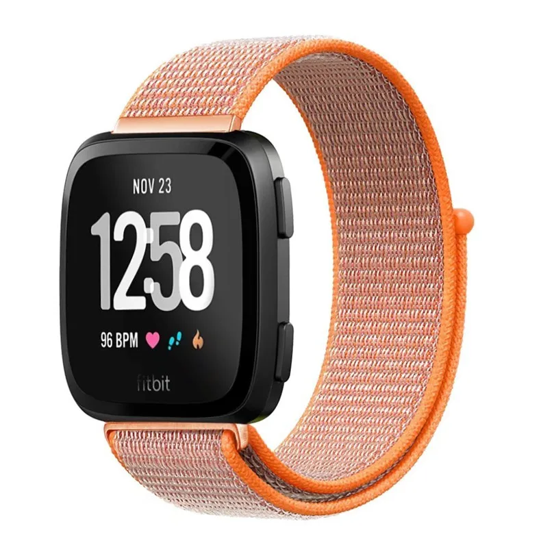 Спортивная петля ремешок для Fitbit versa/versa 2/versa lite correa нейлоновый браслет ремень дышащий fitbit versa аксессуары для часов - Цвет ремешка: orange red