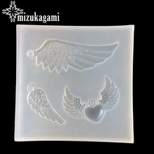 UV Harz Schmuck Flüssigkeit Silikon Form Engel Flügel Form Silikon Harz Form Schmuck Machen DIY Handwerk Weiß 1 stücke 36 x 36mm