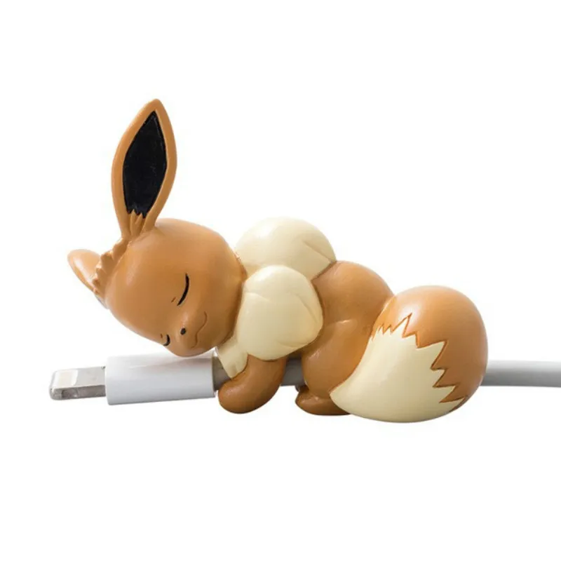 6 шт. мини кабель укуса Пикачу животное кабель протектор для IPhone Android игрушки маленький Pet магазин Eevee Meowth Snoelax игрушки для детей