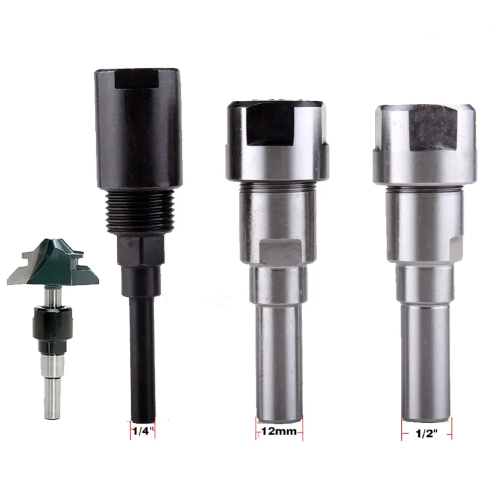 

High quality 1PC 1/4" 8mm 12mm 1/2" Shank high quality bits Router Collet Extension Engraving machine extension rod