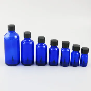 

200 x 5ml 10ml 15ml 20ml 30ml 50ml 100ml Cobalt Blue Nail Polish Glass Bottle With Black Brush Cap 1oz Glass Cosmetic Container