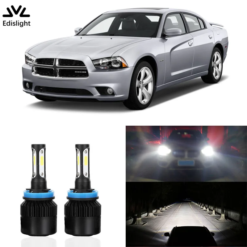 

Edislight High Power 72W 7600LM LED Headlight Kit Low Beam Bulbs For 2011-2014 DODGE Charger Headlamp 6500K White Car Light
