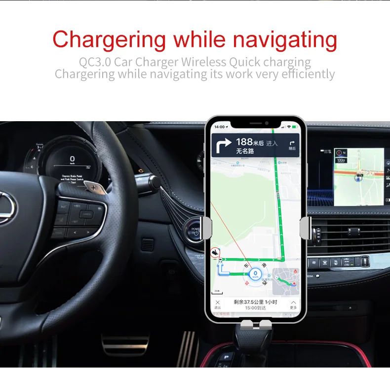 Автомобильное крепление Qi Беспроводной Зарядное устройство для iPhone X 8 плюс Быстрая зарядка Беспроводной зарядного устройства Автомобильный держатель Подставка для samsung S8 S9 S7