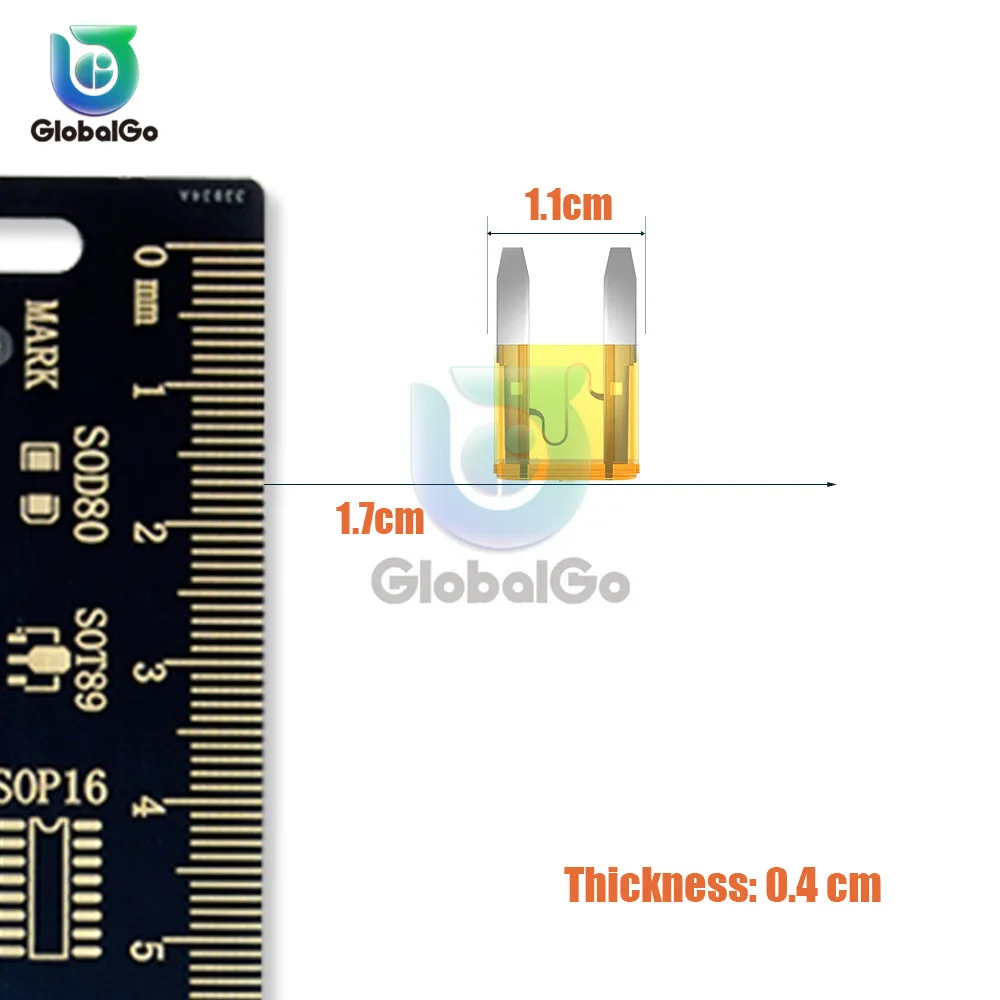 5 шт./лот маленький Размеры лезвие предохранителя 5A 7.5A 10A 15A 20A 25A 30A 35A AMP Набор для авто автомобиль грузовик 1,1*1,7*0,4 см