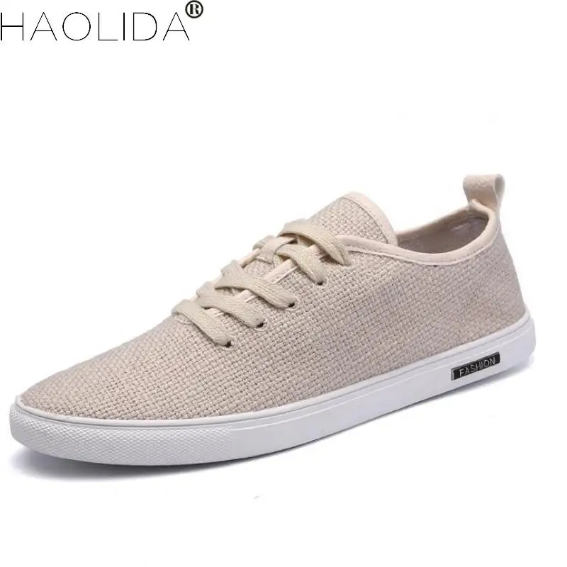 

2018 Fashion Summer Comfortable Casual Shoes Mens Canvas Shoes For Men Lace-up Brand Fashion Flat Loafers Shoe High Quality