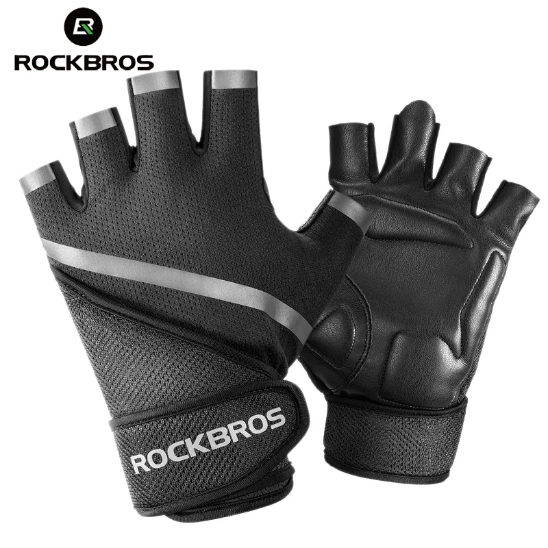 

ROCKBROS Cycling Gloves PU Sponge Padded Shockproof Mtb Bike Bicycle Cycling Glove Sports Outdoors Accessories Men Women Summer